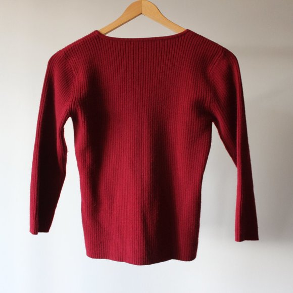 Vintage Burgundy Sweater - Picture 4 of 6